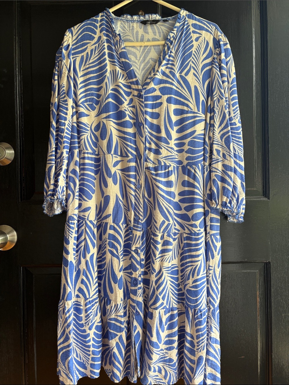 Mlle Gabrielle Blue & Cream Print Dress